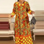 Women’s Bohemian Floral Maxi Dress with Long Sleeves