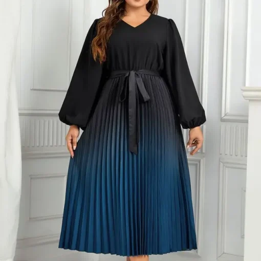 Elegant Plus Size Casual Long Sleeve Linen Dress for Women - Image 6