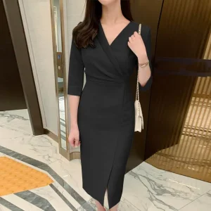 Elegant V-Neck Party Dress, Sexy Evening Sundress