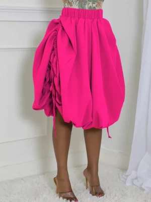Plus Size High Waist A-Line Skirt for Women