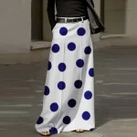 Plus Size Bohemian Dot Printed A-Line Skirt