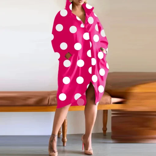 Plus Size   Polka Dot Irregular Party Dress