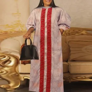 Bohemian Floral Maxi Dress with Puff Sleeves for Summer
