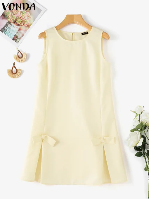 Women's Sexy Sleeveless Tank Dress Elegant Casual Mini - Image 2