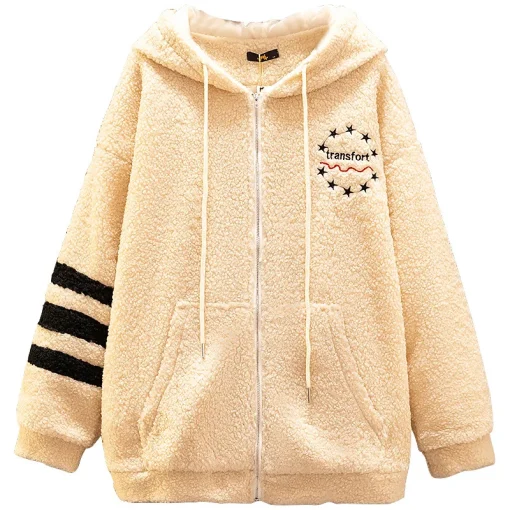 Plus Size Hooded Pick Coat for Women Long Sleeve - Image 4