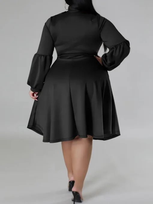 Plus Size Elegant Bohemian Long Sleeve Midi Dress - Image 5