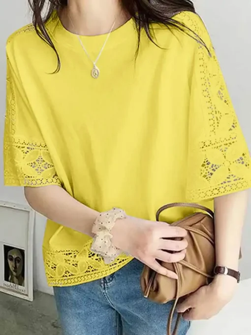 Women’s Bohemian Lace Flare Sleeve Blouse - Image 3