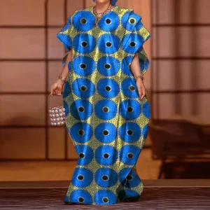 Plus Size Bohemian Printed Maxi Dress for Summer Parties