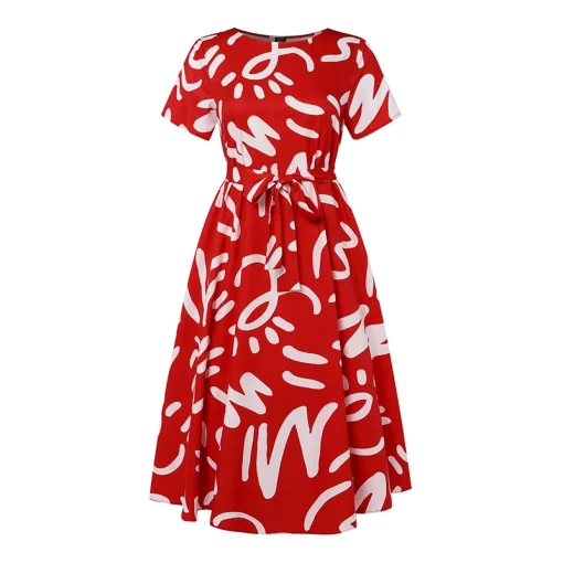 Plus Size Vintage Printed Maxi Dress for Women - Image 5