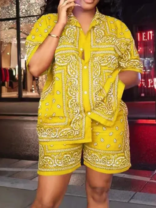 Sexy Plus Size Summer Top and Shorts Matching Set