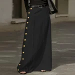 Plus Size High Waist Long Maxi Skirt for Women