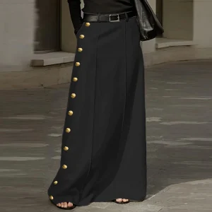 Plus Size High Waist Long Maxi Skirt for Women