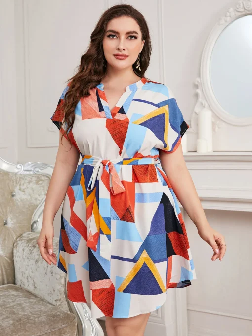 Elegant Plus Size A-Line Midi Shirt Dress for Women - Image 5