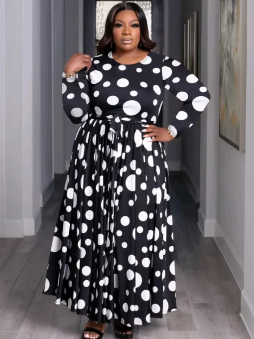 Plus Size Long Sleeve Maxi Dress for Women