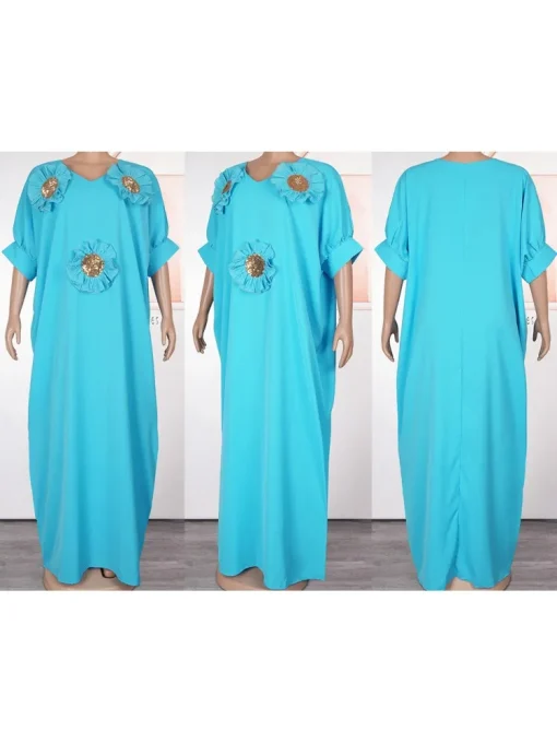 Elegant Plus Size African Dashiki Kaftan Dress for Women - Image 4