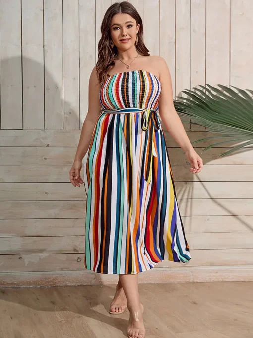 Plus Size Sleeveless Backless Vintage Beach Dress for Women - Image 3