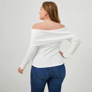 Elegant Plus Size Knitted Long Sleeve Casual Sweater