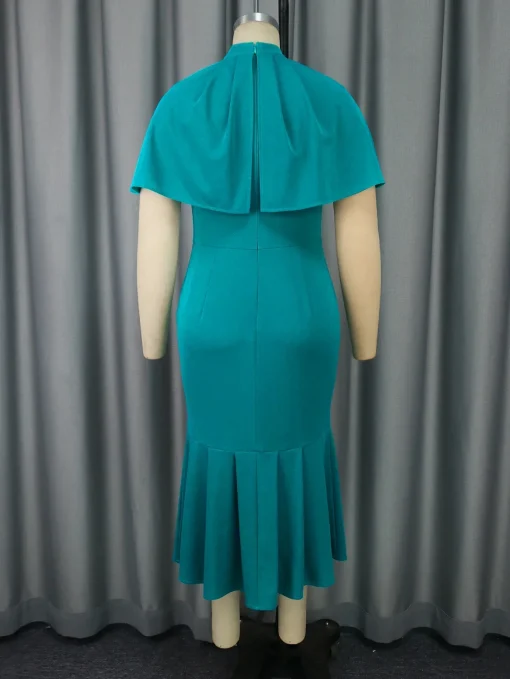 Elegant Mermaid Church Dress with Cap Sleeves Slim Fit - Image 3