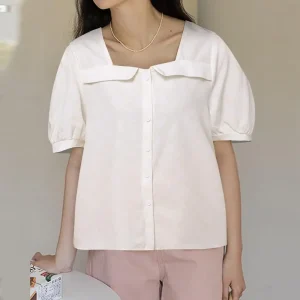 Bohemian Ruffled Square Neck Blouses for Women
