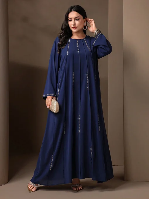 Plus Size Women Luxury Loose Abaya Arabian Party Dress - Image 3