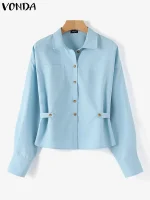 Women’s Elegant Long Sleeve Casual Button Blouse