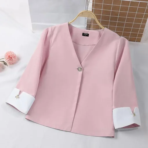 Women’s Elegant V-Neck Autumn Blazer Tops - Image 6