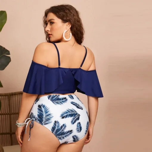 Plus Size Floral Printed One-Piece Cutout Swimsuit for Women