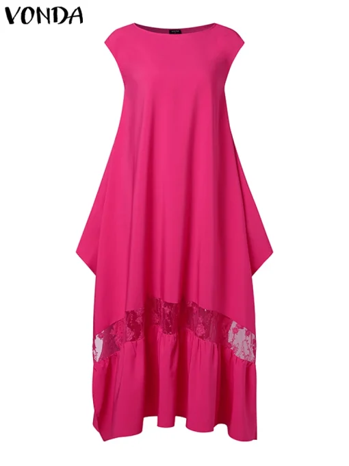 Summer Sleeveless Lace Maxi Dress for Women - Image 2