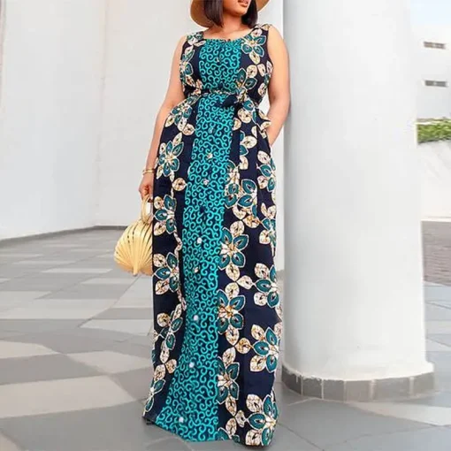 Women’s Sleeveless Floral Print Maxi Summer Dress - Image 6