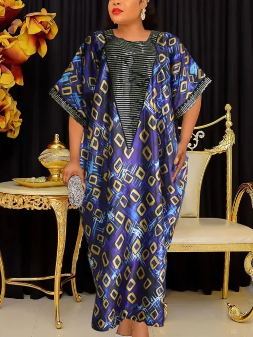 Plus Size Elegant African Dashiki Kaftan Dress for Women - Image 4