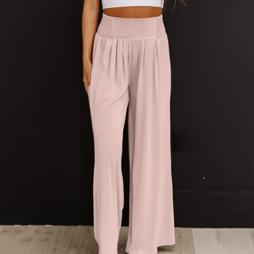 Elegant Plus Size Wide Leg Cotton Pants for Women - Image 9