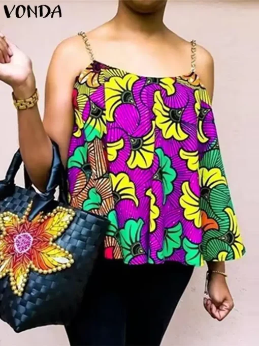 Plus Size Floral Printed Sleeveless Tank Top - Image 2