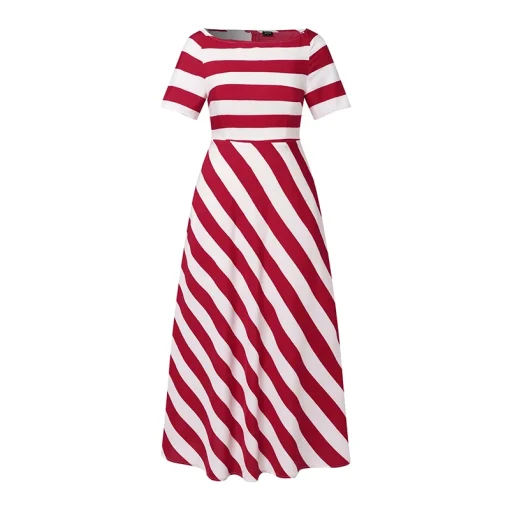 Women’s Sexy Off Shoulder Stripe Maxi Dress Bohemian Sundress