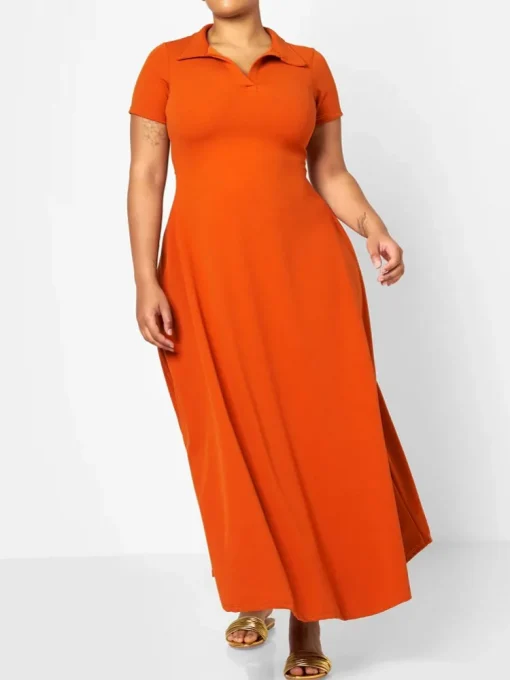 Plus Size Maxi Dress for Women, Casual Street Style - Image 2