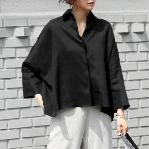 Elegant Long Sleeve Oversized Blouse for Women’s Fashion - Image 7