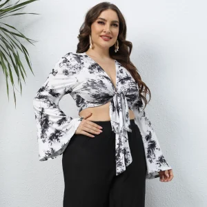 Elegant Plus Size V-Neck Tie Summer Lingerie Vest
