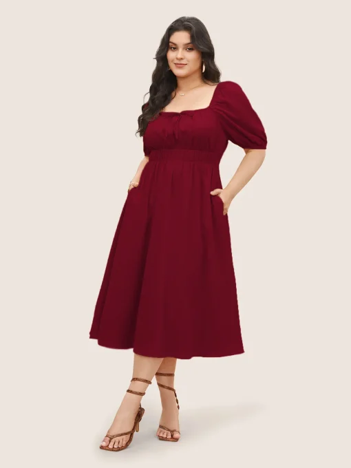 Elegant Plus Size Red Dress for Weddings and Formal Events - Image 3