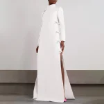 Women’s Long Maxi Dress Chinese Style Stand Collar