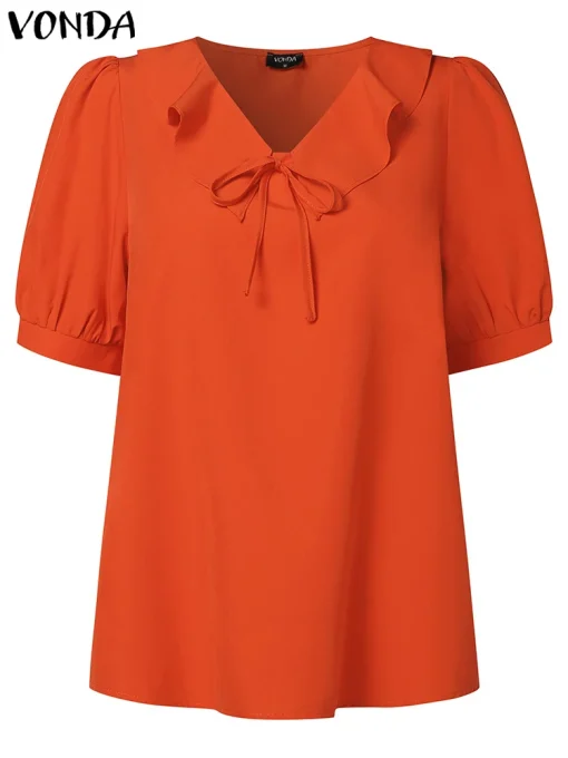 Elegant Ruffled Blouse for Women in Summer - Image 2