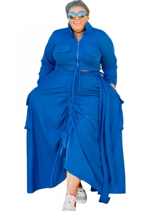 Plus Size Loose Street Style Maxi Dress Set - Image 5