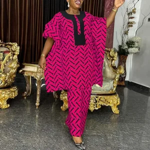 Elegant Printed Party Dress Set for Women