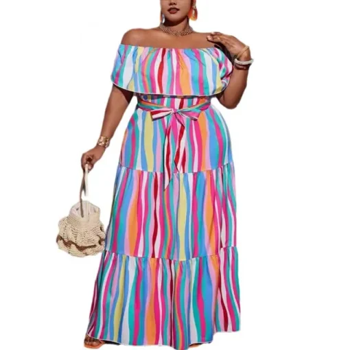 Plus Size Short Sleeve Maxi Dress for All Seasons - Image 7