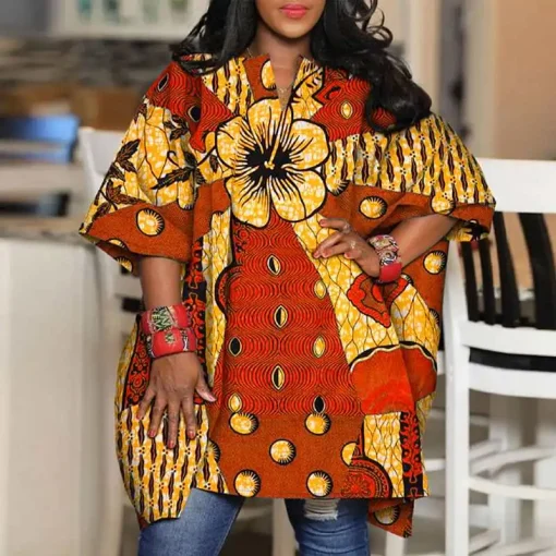 Summer Printed Bohemian V-Neck Tunic Blouse - Image 5