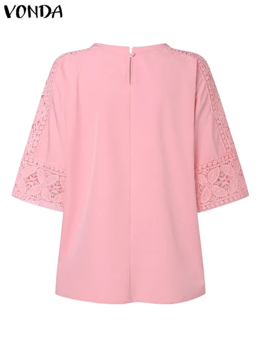 Women’s Bohemian Lace Flare Sleeve Blouse - Image 5