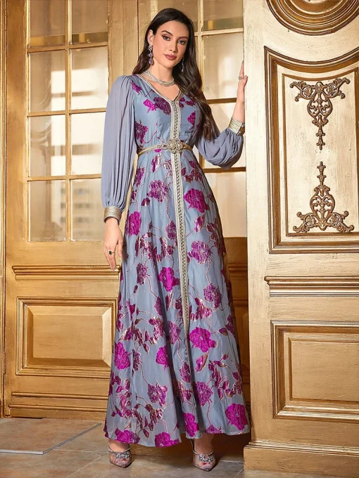 Elegant Embroidered Floor-Length Dress for Special Occasions - Image 5