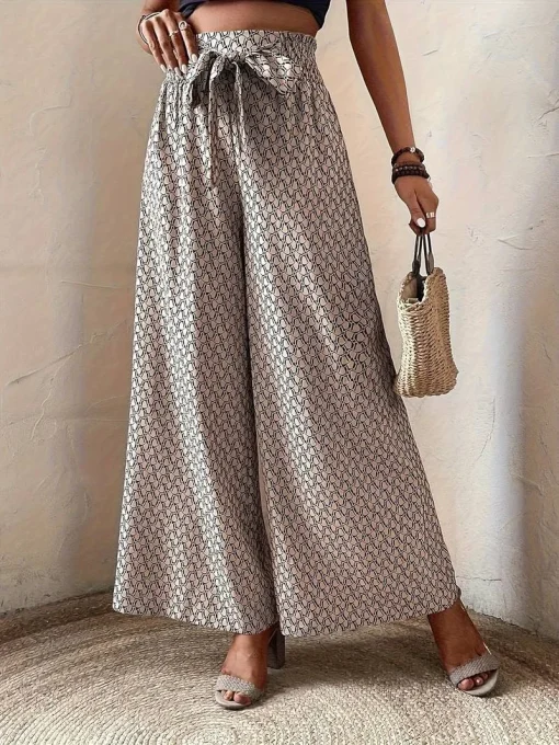 Elegant Plus Size High Waist Wide Leg Summer Pants - Image 4