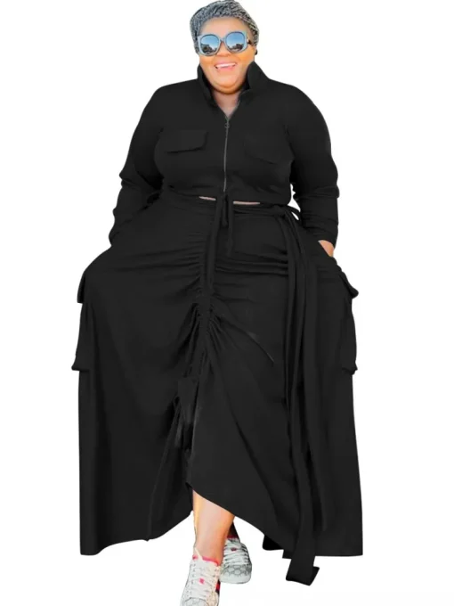 Plus Size Loose Street Style Maxi Dress Set - Image 4