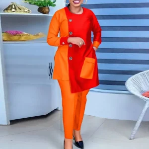 Women’s Elegant Asymmetrical Patchwork Pant Set