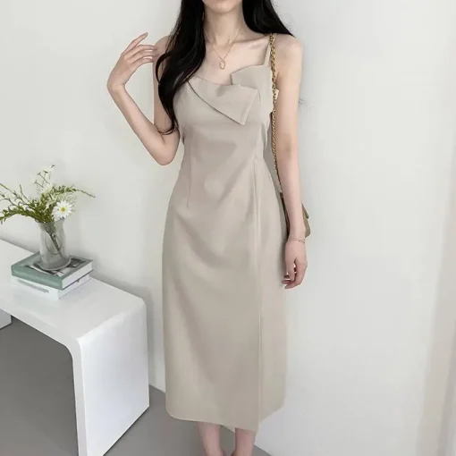 Elegant Summer Spaghetti Strap Midi Sundress for Women - Image 5