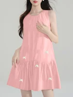 Women’s Sleeveless Solid Color Mini Summer Dress